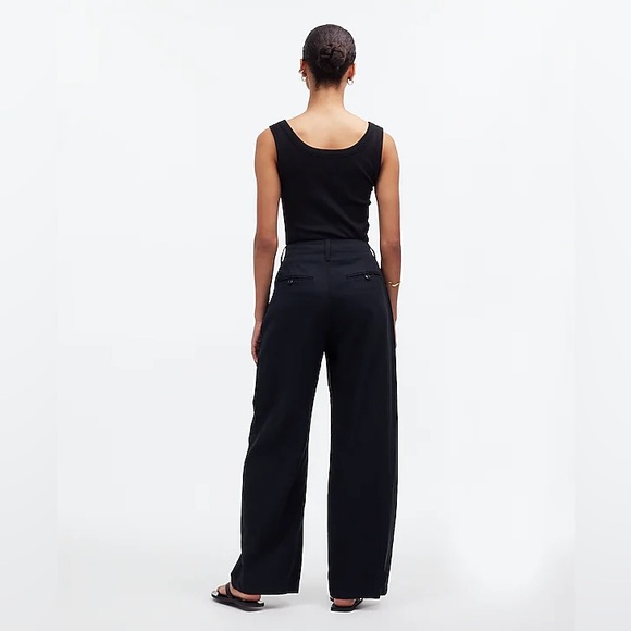 Madewell The Harlow Petite Wide Leg Pant high rise black Size 0P NWT - Picture 4 of 11